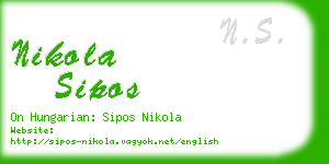 nikola sipos business card